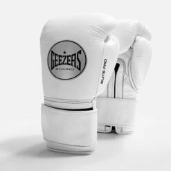Geezers Elite Pro Training/Sparring Gloves 2.0 - Velcro -Venum Sales elite pro velcro white