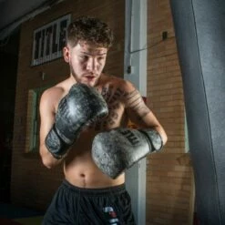 TITLE Distressed Glory Training Gloves - Grey -Venum Sales hostg lifestyle