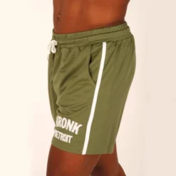 Kronk Single Stripe Detroit Applique Lined Shorts -Venum Sales k2778 green 1