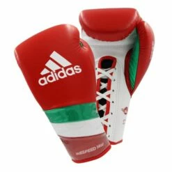 Adidas AdiSpeed Boxing Gloves - Lace -Venum Sales red green lace