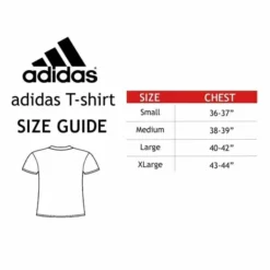 Adidas Boxing "THE BRAND WITH THREE STRIPES" T-Shirt -Venum Sales sizeguide