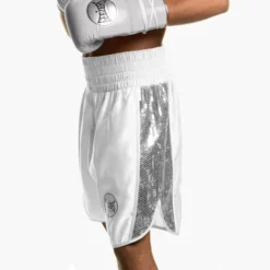 Suzi Wong X Geezers Satin/Sequin Boxing Shorts -Venum Sales sw1710 white sil 1