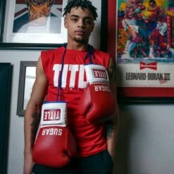 TITLE Boxing Sugar Ray Leonard Signature Leather Sparring Gloves 24 TITLE Boxing Sugar Ray Leonard Signature Leather Sparring Gloves -Venum Sales tb165 9