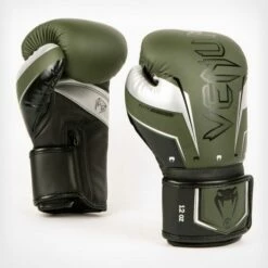 Venum Elite Evo Boxing Gloves -Venum Sales venum elite evo glove khaki silver 1
