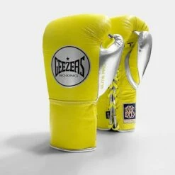 Geezers Elite Pro Fight Gloves - Special Edition -Venum Sales yellow silver